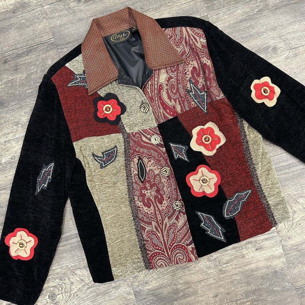 Vintage Alex Kim Allure Embroidered Jacket‎ Blazer Women Size Medium